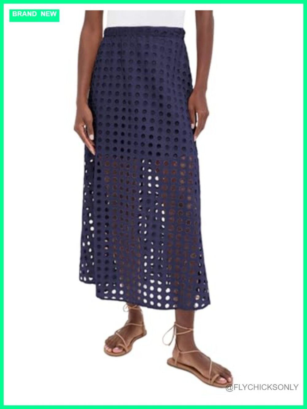 Women Eyelet Bohemian Maxi Skirt 100% Polyester Beach Long Skirt Mini Underneath